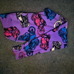 LuLaRoe Leggings Biker Motorcycle TC Tall & Curvy Purple XL 1X 2X